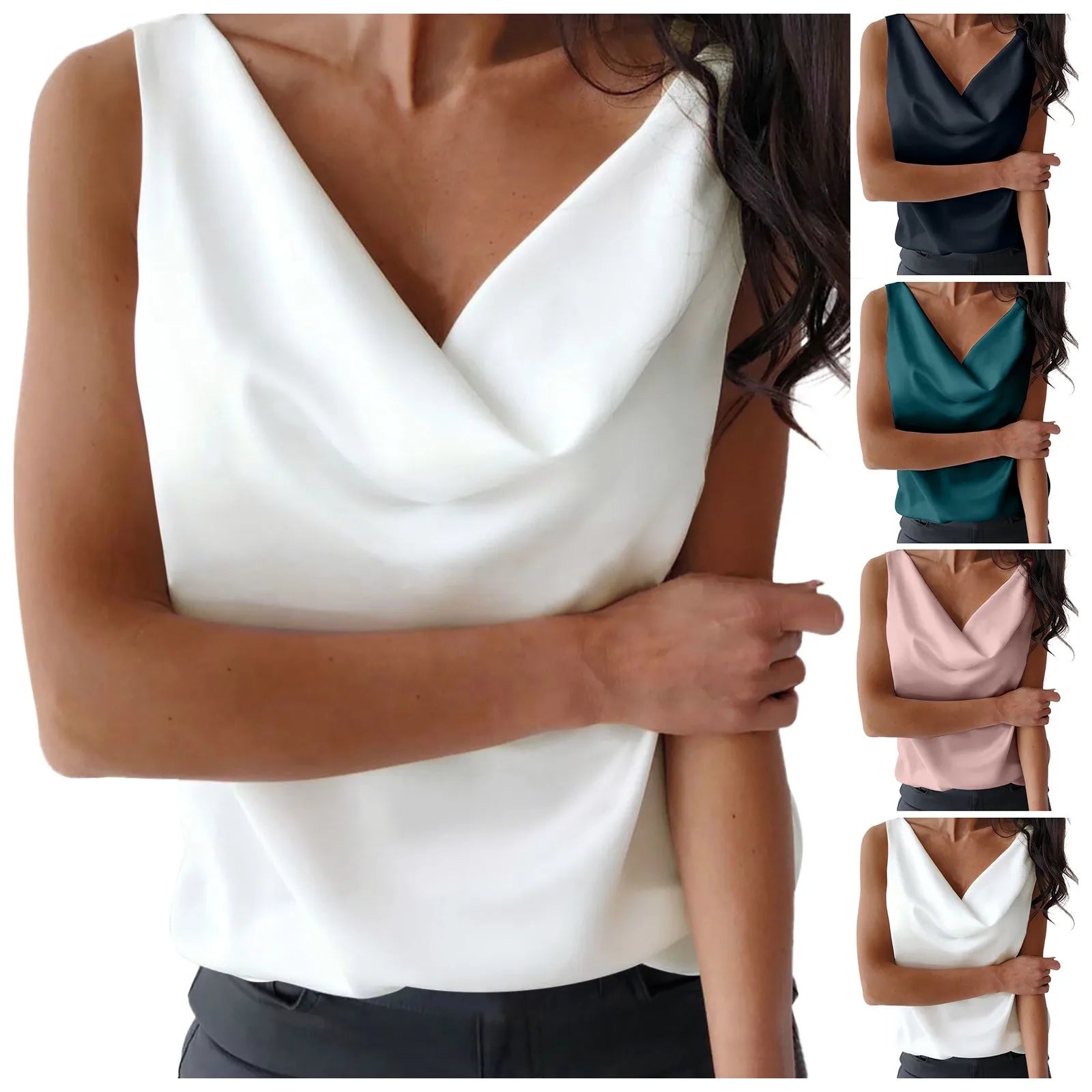 “Beverley Cowl Top – women’s elegant cowl neck blouse with a flattering drape, perfect for work or casual outings – Hot Deal Warehouse fashion”

