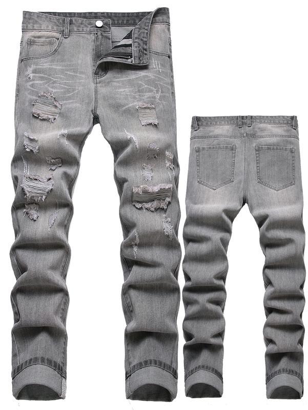 Motorcycle Zipper-Decorated Slim Fit Jeans Hot Deal Warehouse