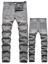 Motorcycle Zipper-Decorated Slim Fit Jeans Hot Deal Warehouse