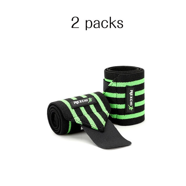 "REXCHI gym fitness wrist wraps, designed for added wrist support during weightlifting and strength training, featuring durable fabric and adjustable straps."