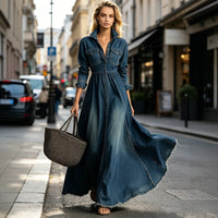 Waist slimming retro long sleeved dress Hot Deal Warehouse