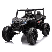 Side by side 4x4 ride-on truck for kids, featuring a durable design with working headlights, adjustable seat, and forward/reverse motion. Equipped with realistic off-road tires and easy-to-use controls, this electric truck provides an exciting outdoor adventure for children ages 3-7