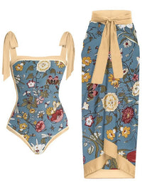 Palm Breeze Chiffon Printed Swimsuit Hot Deal Warehouse