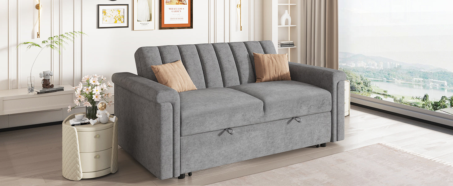 U Style Convertible Sofa With Pull Out Bed