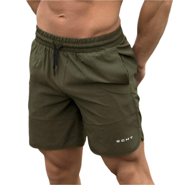 Men’s summer running shorts made from lightweight, breathable fabric, featuring an elastic waistband and moisture-wicking technology for comfort during workouts