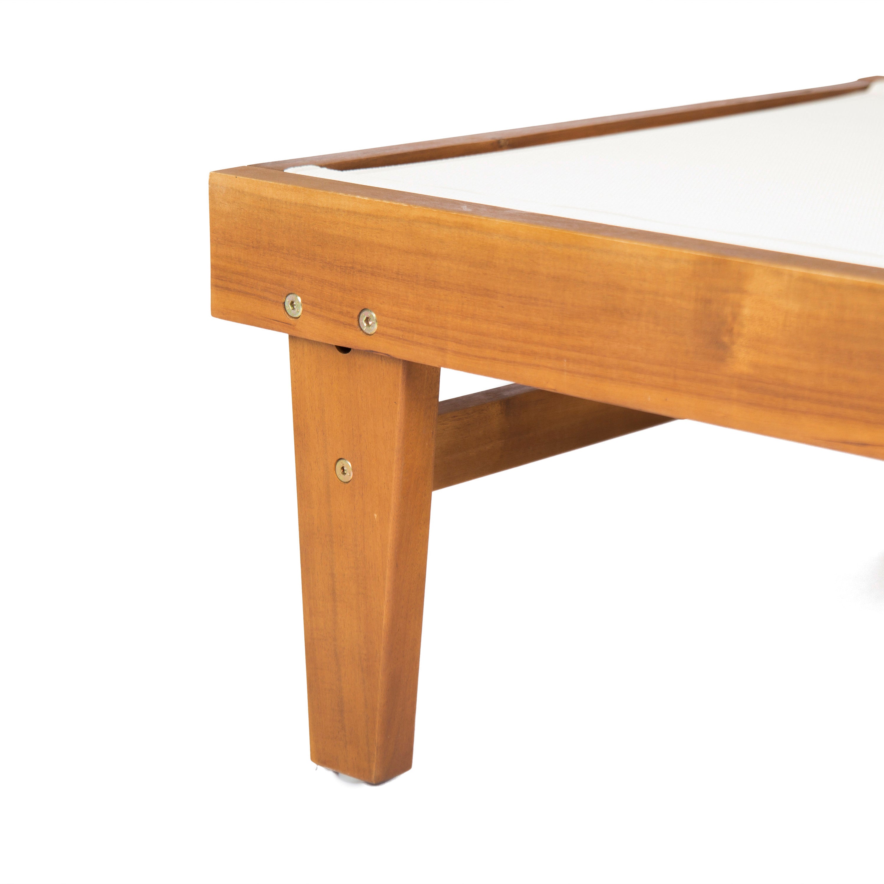 Modern white mesh chaise lounge with adjustable backrest

