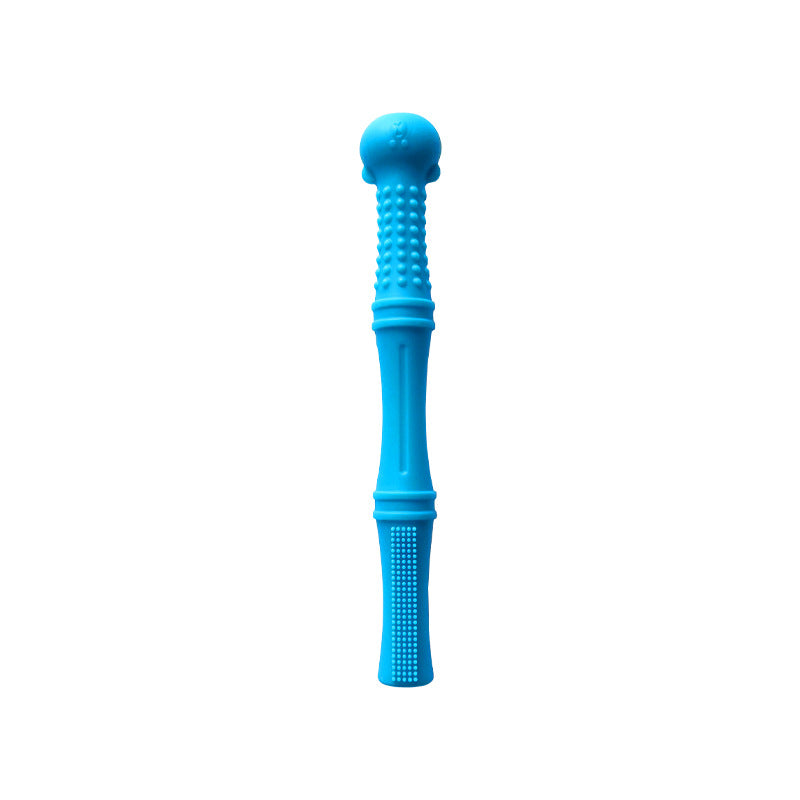Silicone baby teething rod in bright color, designed to prevent hand sucking and soothe teething pain.








