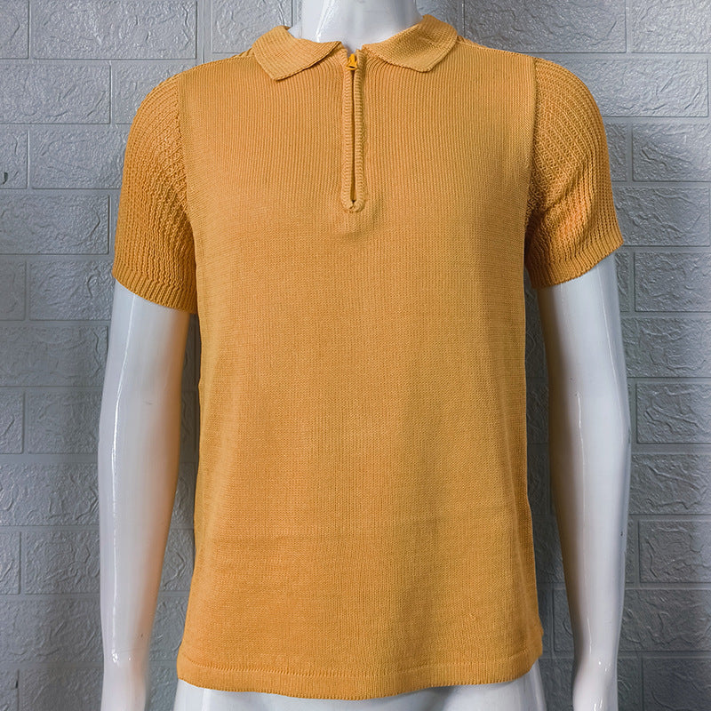 Men’s Slim-Fit Summer Knit Top – Lightweight, breathable, and stylish short-sleeve knit for warm-weather comfort.
