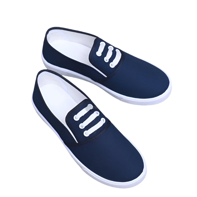 Comfortable slip-on canvas shoes for women with a flat sole, breathable upper, and versatile style, perfect for casual outings.








