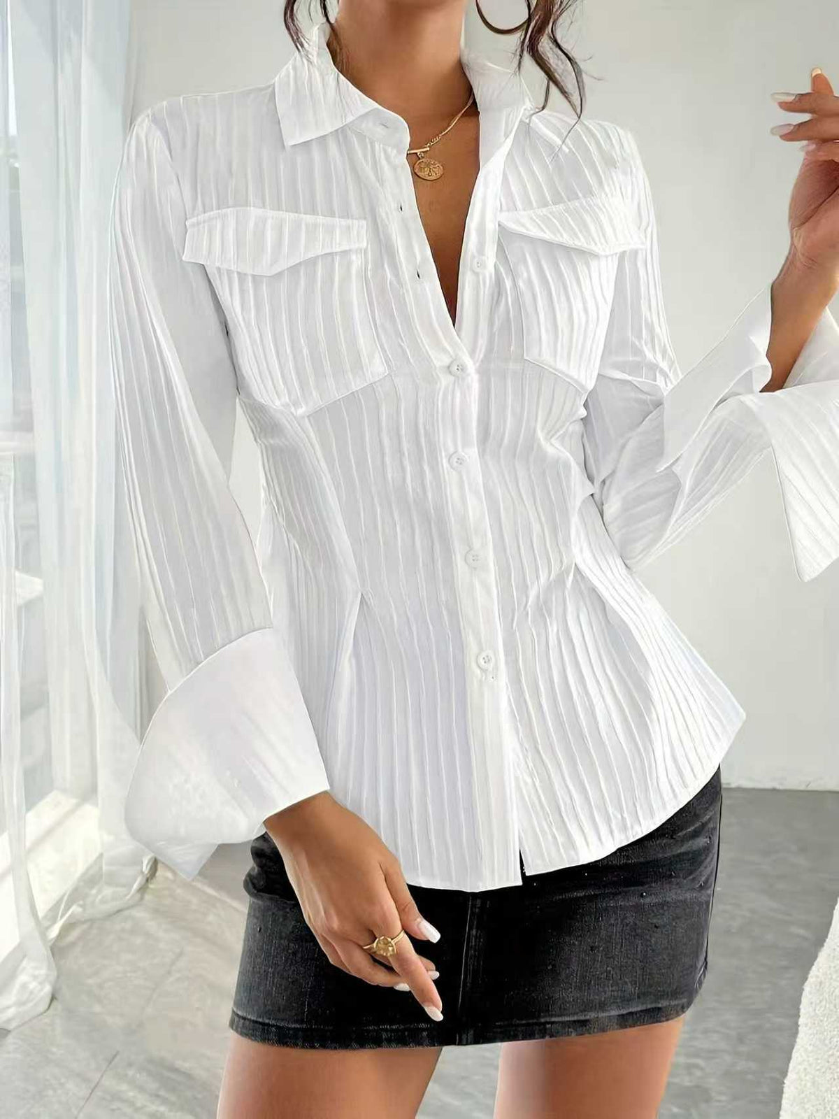 French-style Pocket Shirt Hot Deal Warehouse