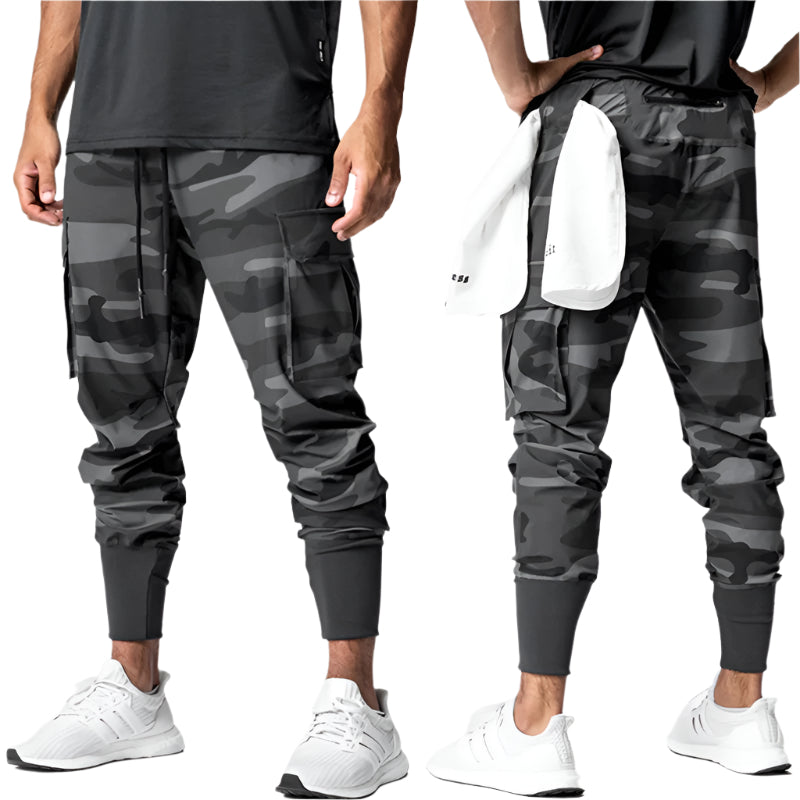 Spring Fitness Sports Men Casual Loose Thin Woven Workwear Leggings designed for comfort, breathability, and durability during workouts and casual wear.