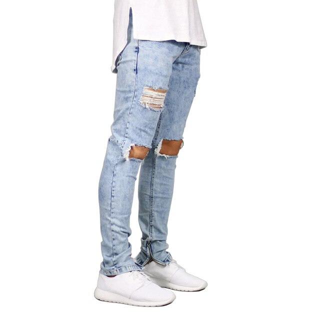 “Destroyed Ripped Skinny Jeans for Men – trendy men’s skinny jeans with distressed detailing for a bold, modern streetwear look – Hot Deal Warehouse menswear”

