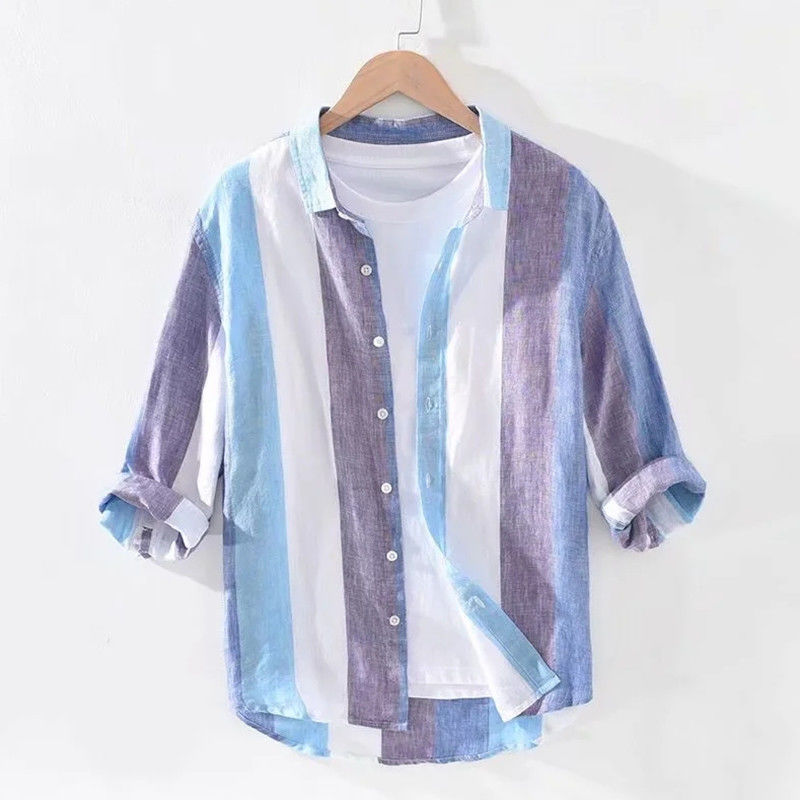 Men's Stand Collar Pullover Shirt, modern design, breathable fabric, stylish and versatile.