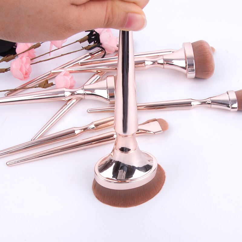 “9 piece rose golden makeup brush set – professional, soft brushes for flawless makeup application – Hot Deal Warehouse beauty tools”

