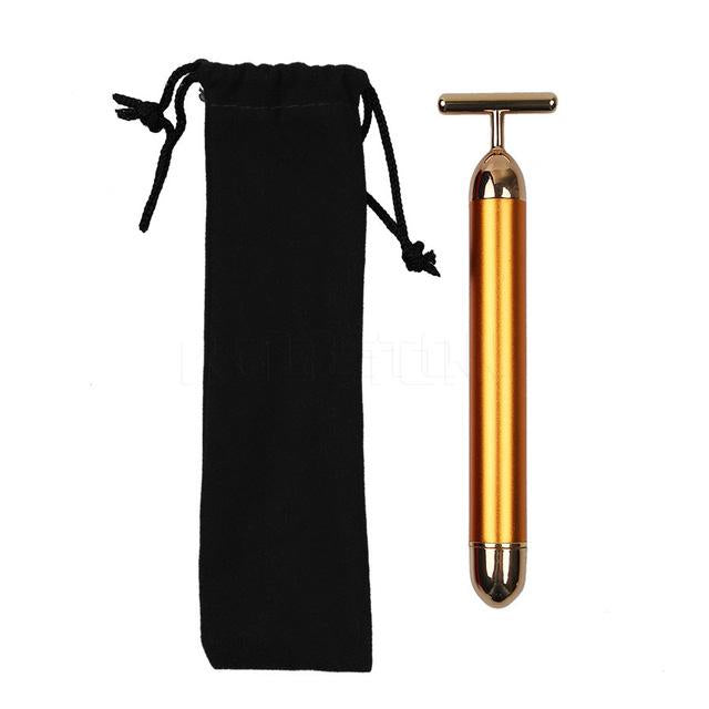 “24K vibration facial beauty bar – gold-plated, vibrating skincare tool for facial massage and radiant skin – Hot Deal Warehouse beauty”

