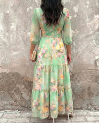 Elegant Bloom Layered Ruffled Dress Hot Deal Warehouse