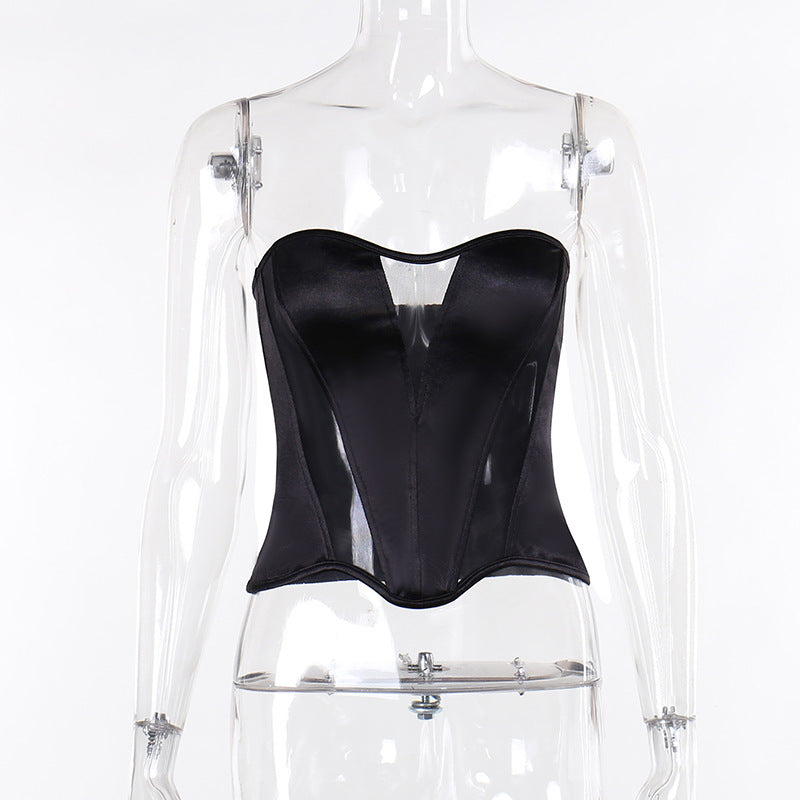 Cold-shoulder Mesh Stitching Waist Top – Chic top with cold-shoulder cut and mesh stitching details, designed for a flattering fit and modern style.








