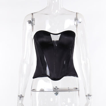 Cold-shoulder Mesh Stitching Waist Top – Chic top with cold-shoulder cut and mesh stitching details, designed for a flattering fit and modern style.








