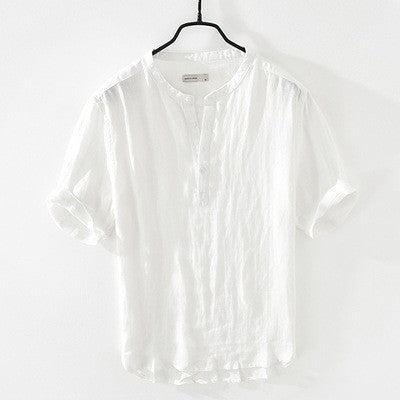 Men's Stand Collar Pullover Shirt, modern design, breathable fabric, stylish and versatile.
