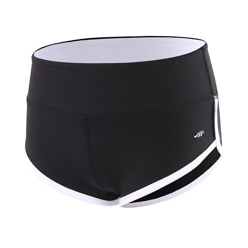 Women's lightweight dolphin workout shorts with elastic waistband for gym and yoga
