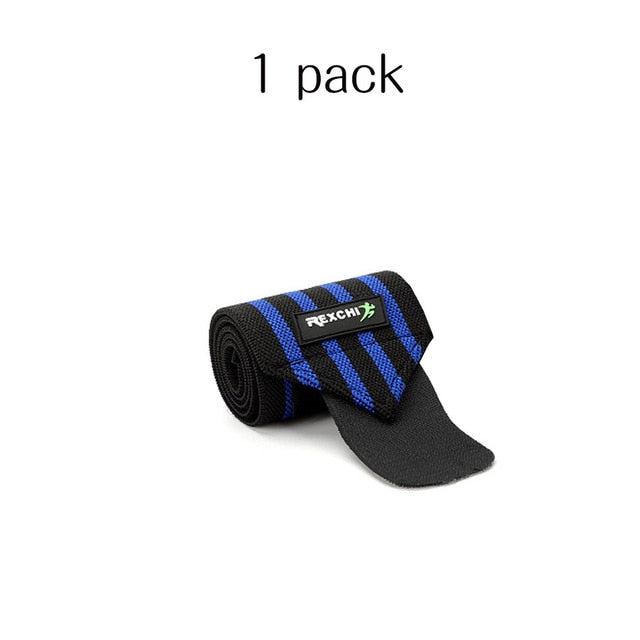 "REXCHI gym fitness wrist wraps, designed for added wrist support during weightlifting and strength training, featuring durable fabric and adjustable straps."