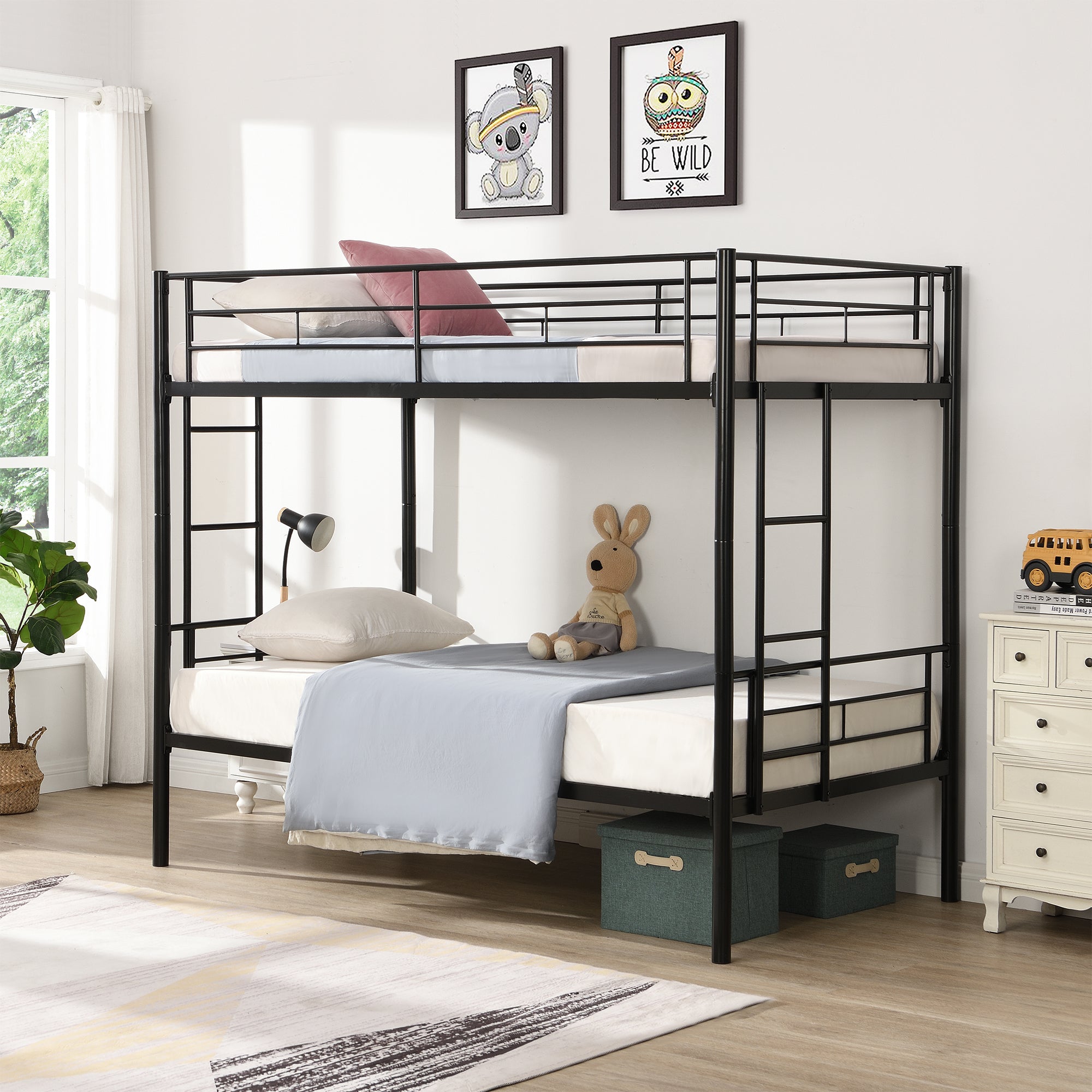 “Double Deker Bed – sturdy bunk bed design for kids or shared rooms, maximizes space and adds fun to any bedroom – Hot Deal Warehouse furniture”
