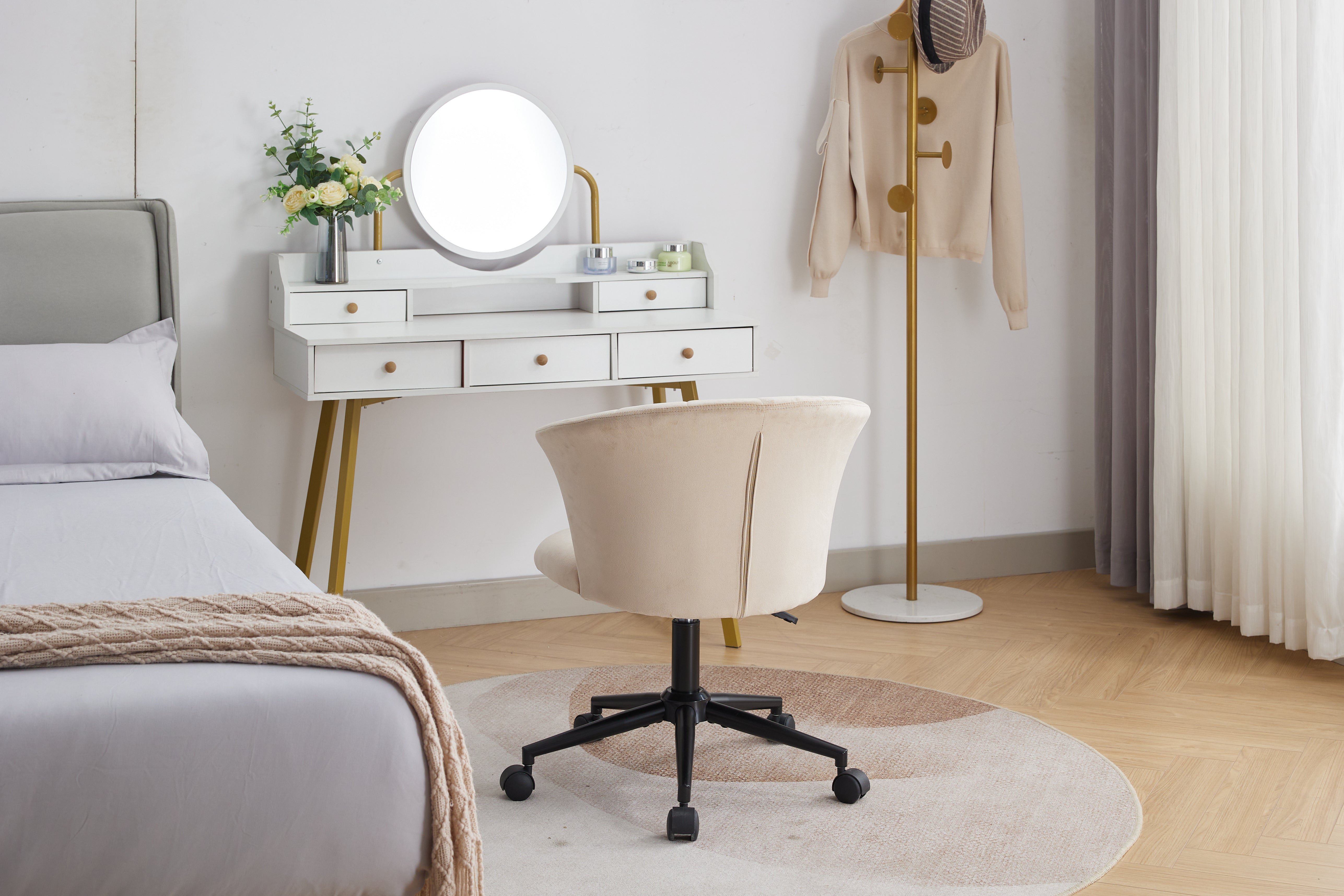 Velvet Swivel Flower Shaped Home Office Chair