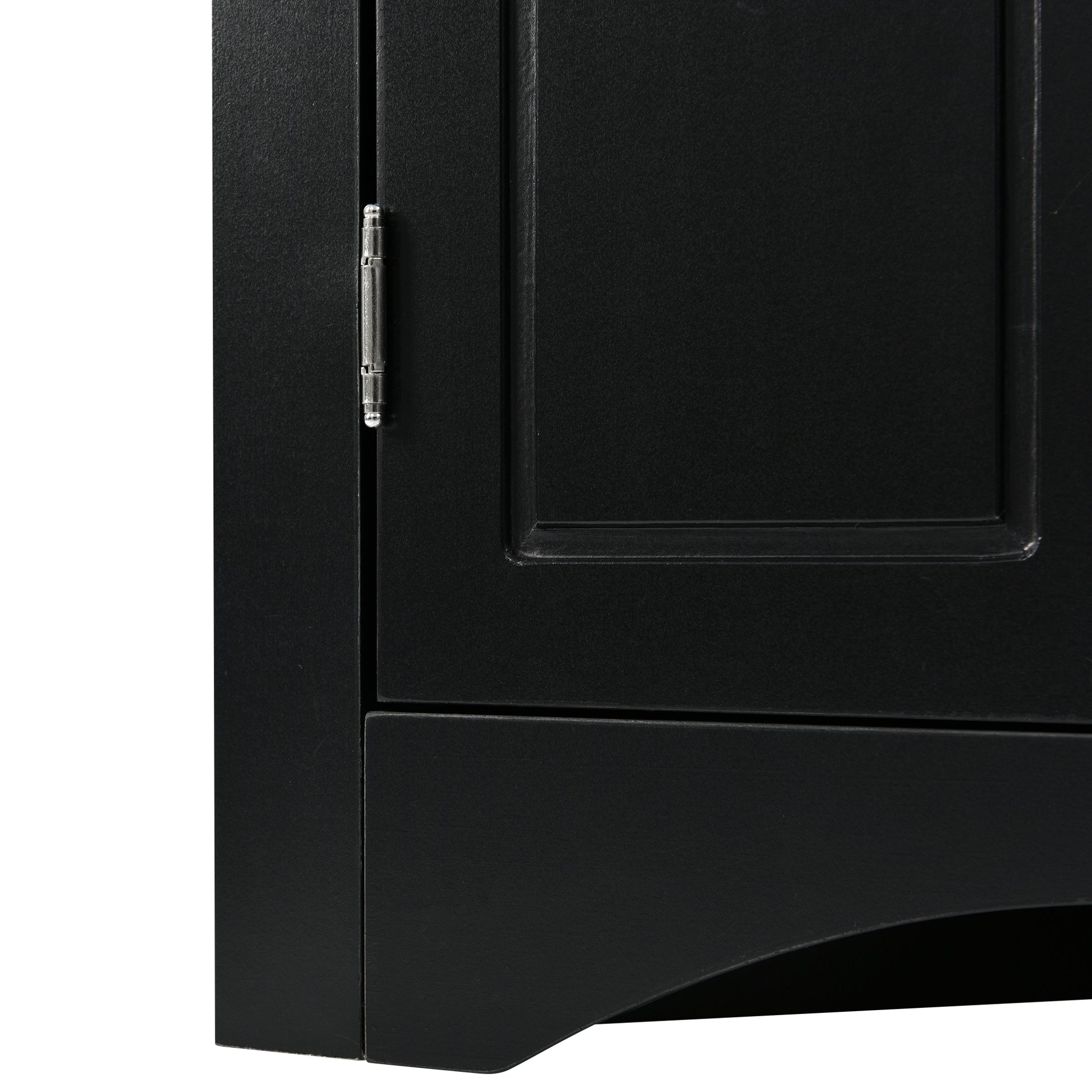 “Black triangle bathroom storage cabinet – modern, space-saving corner organizer for toiletries and essentials – Hot Deal Warehouse home furniture”

