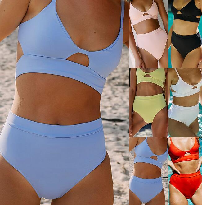 Surf Siren high-waist bikini featuring a retro-inspired design with a flattering high-waisted bottom for added comfort and support. Made from stretchy, durable fabric, perfect for beach days, poolside lounging, and stylish summer fun.