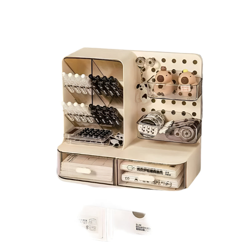 “Desk Organiser with Hook Drawer – multifunctional desk organizer featuring a handy hook and pull-out drawer, ideal for keeping your workspace tidy – Hot Deal Warehouse office supplies”
