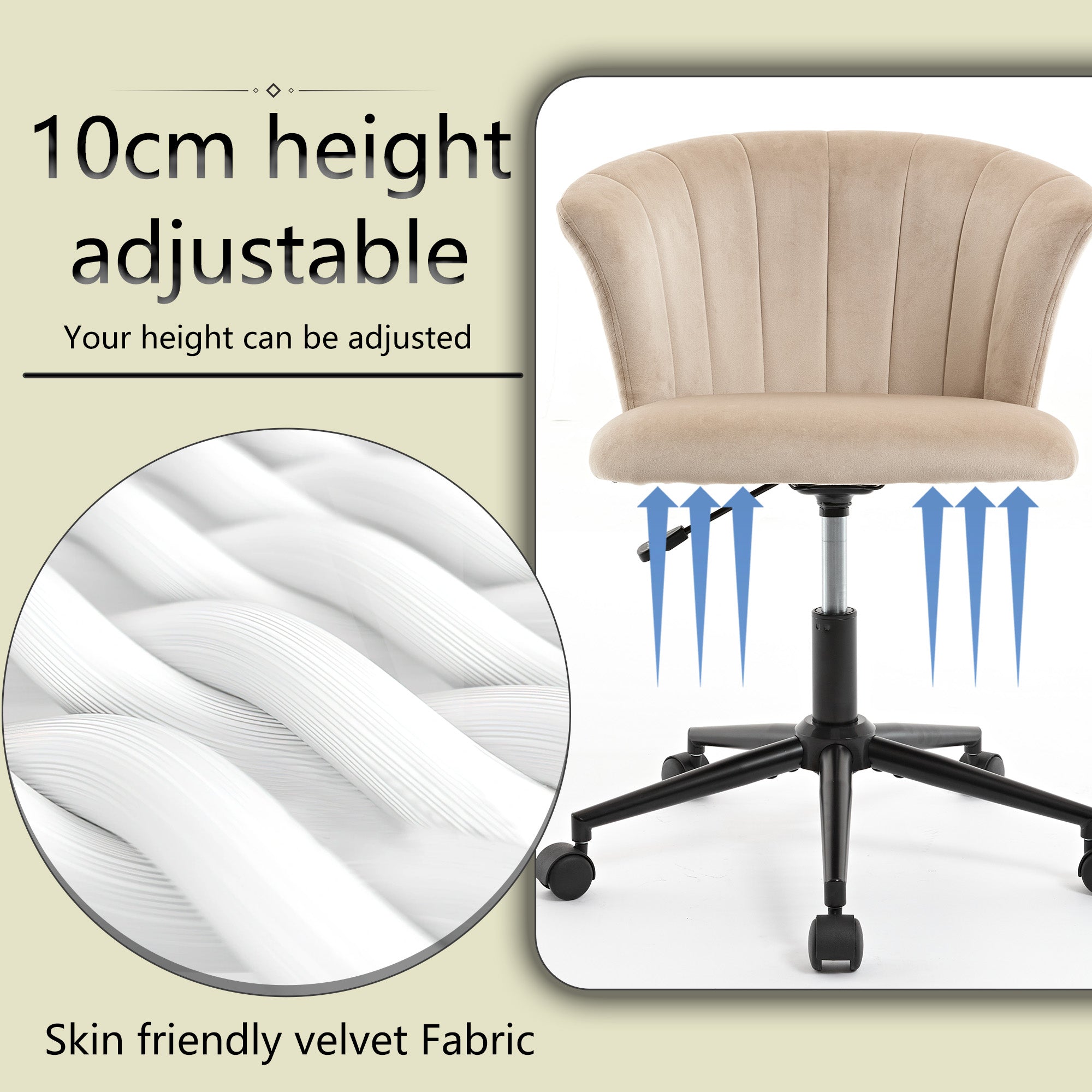 Velvet Swivel Flower Shaped Home Office Chair