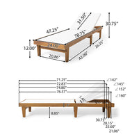 Modern white mesh chaise lounge with adjustable backrest


