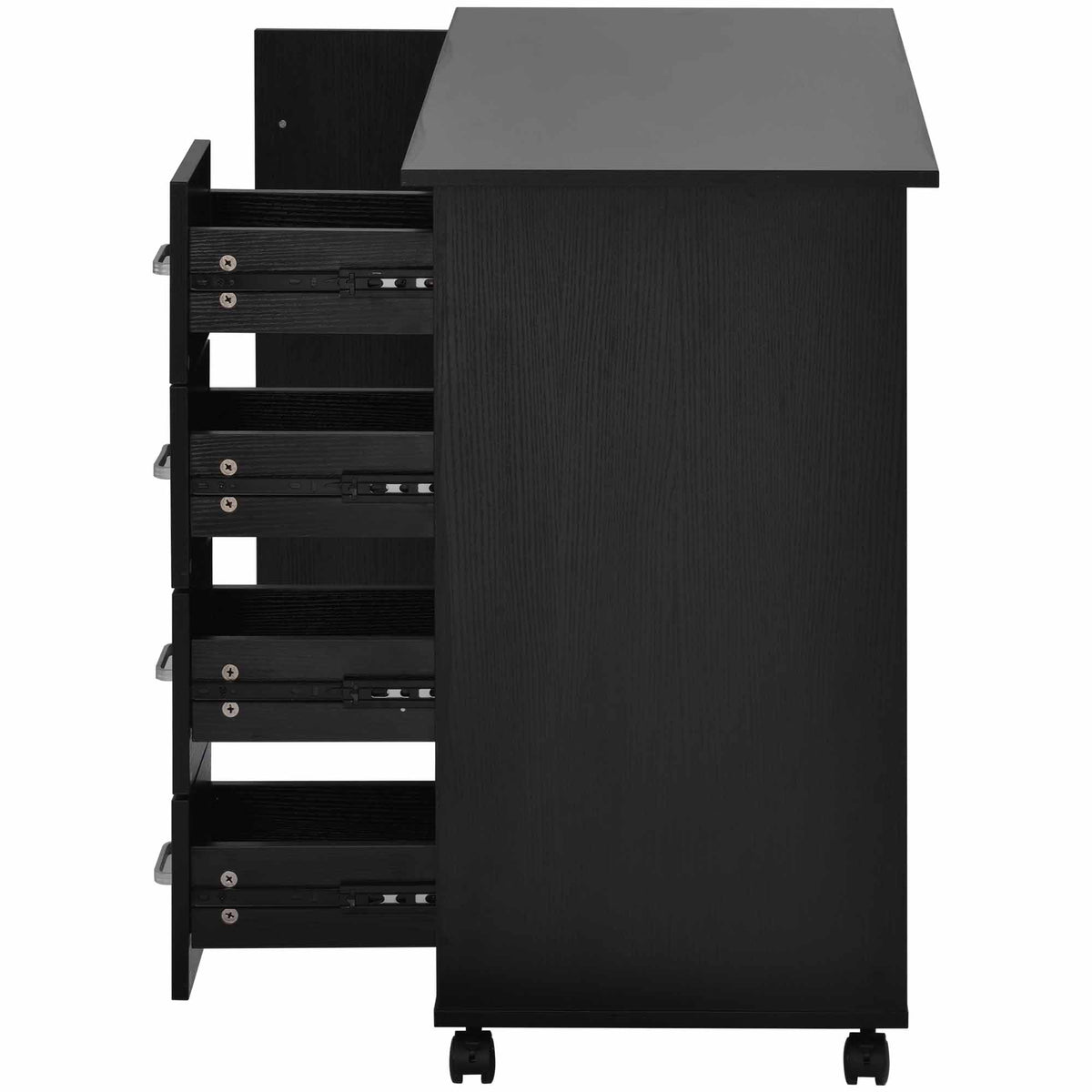 Home office computer desk with a spacious work surface and built-in drawers for storage. Features a modern design with sturdy construction, offering ample space for a computer, office supplies, and personal items, perfect for creating an organized and productive workspace