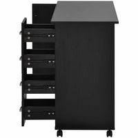 Home office computer desk with a spacious work surface and built-in drawers for storage. Features a modern design with sturdy construction, offering ample space for a computer, office supplies, and personal items, perfect for creating an organized and productive workspace