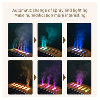Music clock humidifier with a volcano light effect, combining a functional humidifier with a decorative LED light display and built-in music player, perfect for creating a relaxing atmosphere