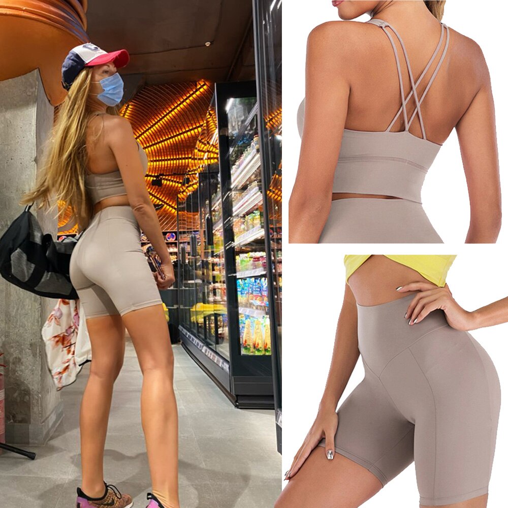 "Women’s 2-piece yoga set featuring a supportive sports bra and high-waisted leggings, made from breathable, stretchy fabric for comfort and flexibility during yoga and fitness activities."