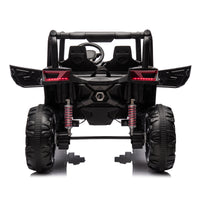 Side by side 4x4 ride-on truck for kids, featuring a durable design with working headlights, adjustable seat, and forward/reverse motion. Equipped with realistic off-road tires and easy-to-use controls, this electric truck provides an exciting outdoor adventure for children ages 3-7
