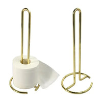 Stainless steel paper towel holder on a kitchen countertop