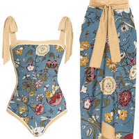 Palm Breeze Chiffon Printed Swimsuit Hot Deal Warehouse