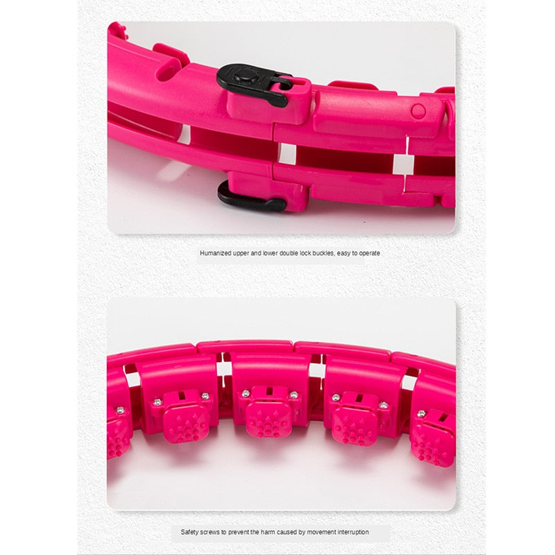 Smart fitness sport hoop with a compact design, featuring adjustable weight and a motion sensor for tracking workout progress, ideal for improving core strength and toning.