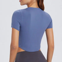 Stretchy Yoga Crop Top T-Shirt Hot Deal Warehouse