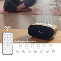 Music clock humidifier with a volcano light effect, combining a functional humidifier with a decorative LED light display and built-in music player, perfect for creating a relaxing atmosphere