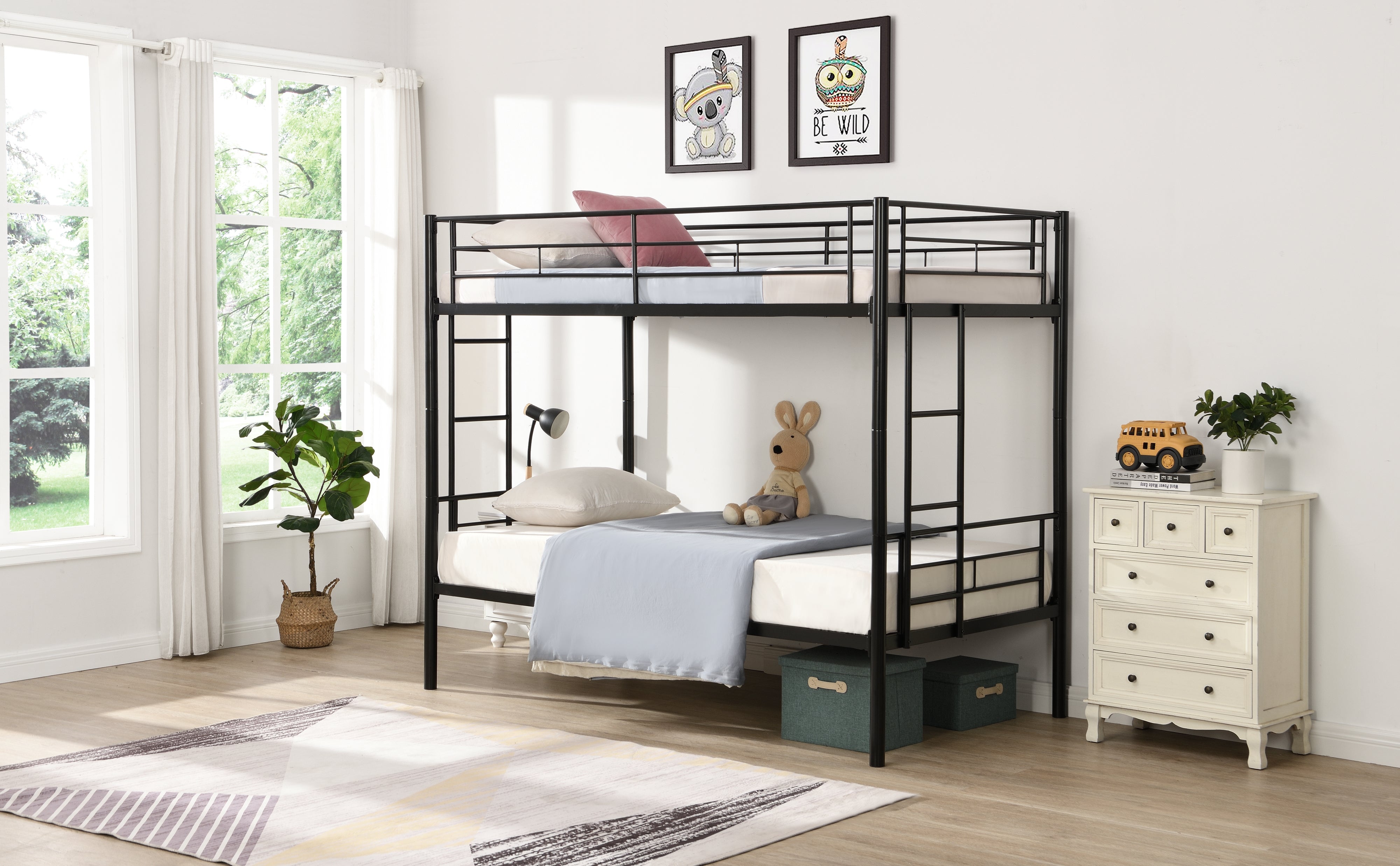 “Double Deker Bed – sturdy bunk bed design for kids or shared rooms, maximizes space and adds fun to any bedroom – Hot Deal Warehouse furniture”
