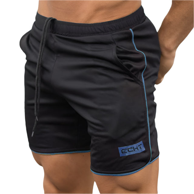 "Men’s quick-dry running shorts made from moisture-wicking fabric, featuring an elastic waistband and lightweight design for comfort and performance during runs."