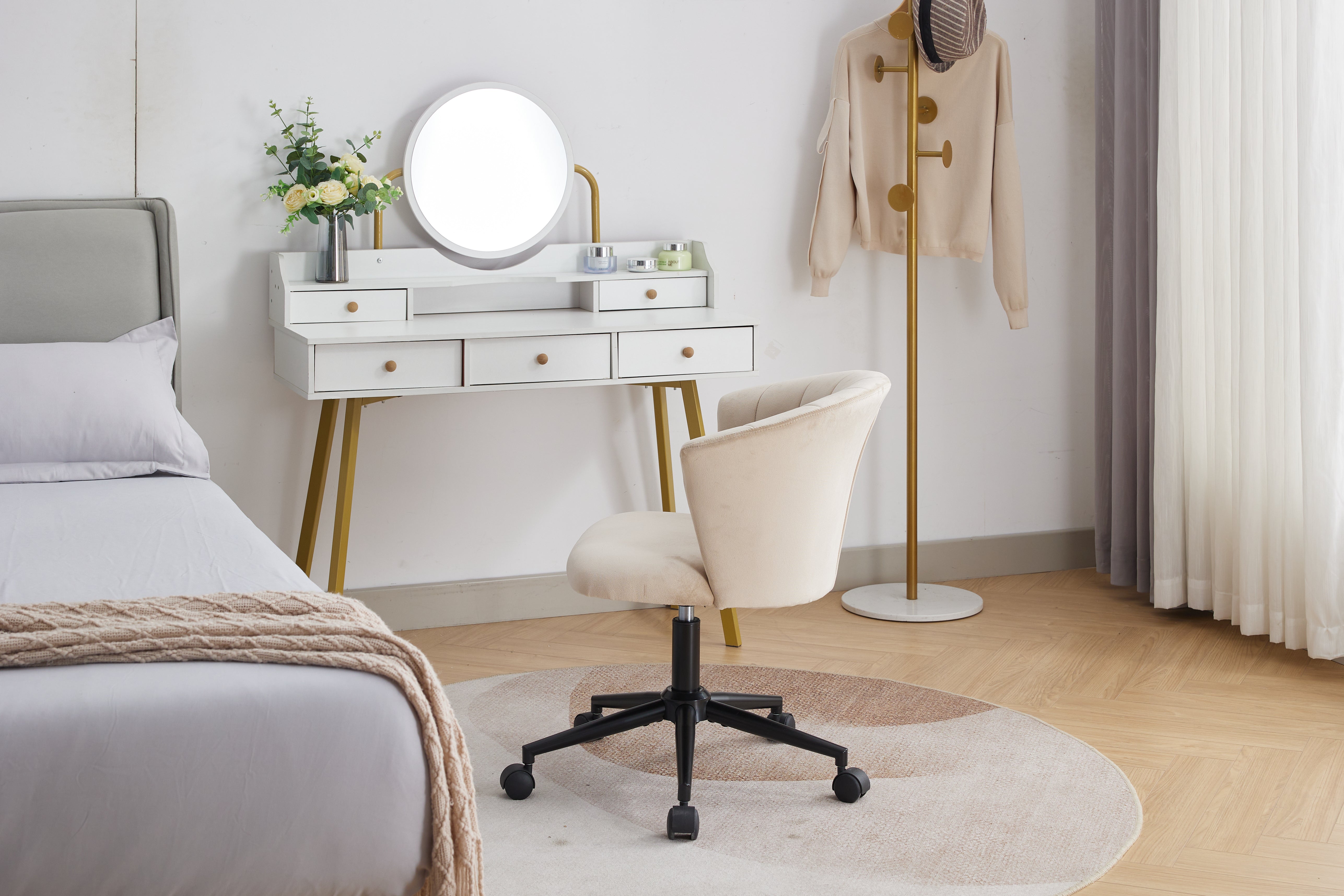 Velvet Swivel Flower Shaped Home Office Chair