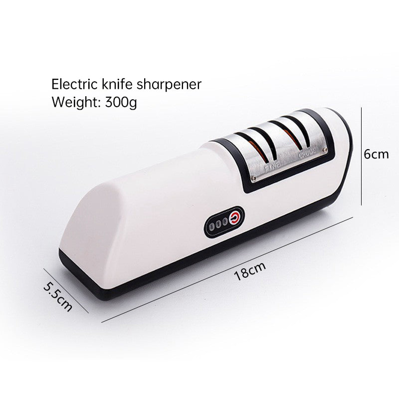 Compact multifunctional electric knife sharpener for kitchen use – automatic professional tool.

