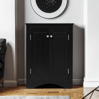“Black triangle bathroom storage cabinet – modern, space-saving corner organizer for toiletries and essentials – Hot Deal Warehouse home furniture”


