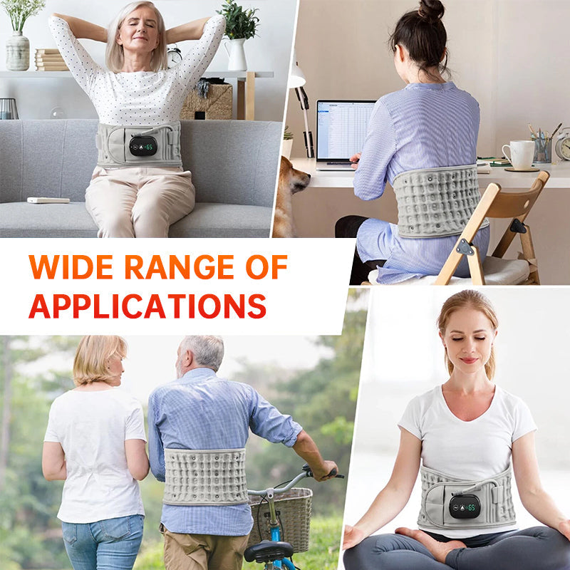 Electric Heating & Massage Waist Belt, Inflatable Airbag Lumbar Support for Back Pain and Posture Correction Hot Deal Warehouse