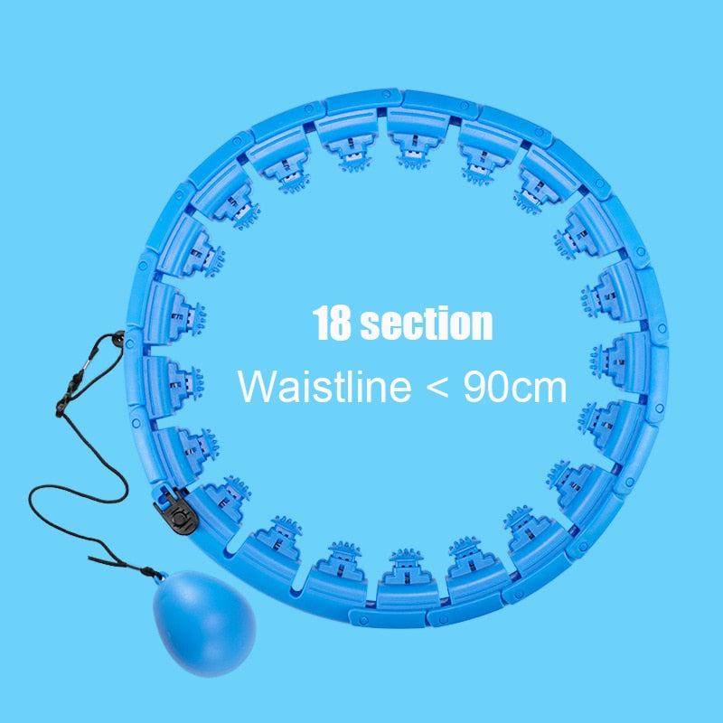 Smart fitness sport hoop with a compact design, featuring adjustable weight and a motion sensor for tracking workout progress, ideal for improving core strength and toning.