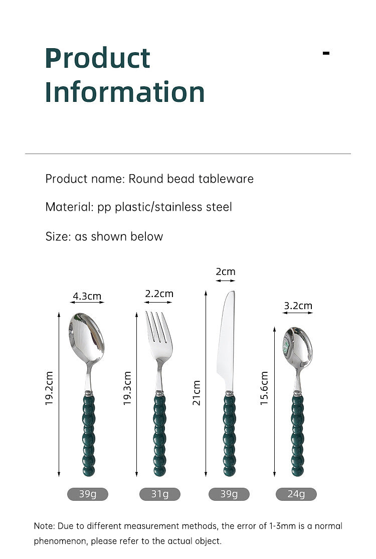 Set of 4 Stainless Steel Pearl Cutlery Set